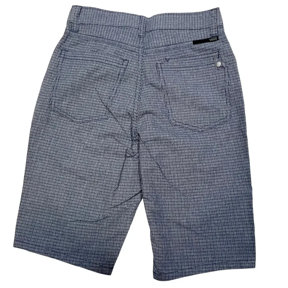 Vans Shorts Lot 2 Boys Kids Size 12 Black Grey Plaid Casual Skateboarding New